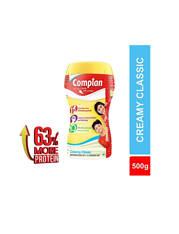 COMPLAN Nutrition Drink Powder for Children, Royale Chocolate Flavour, Jar (Flavored) (500g)Free Bottel
