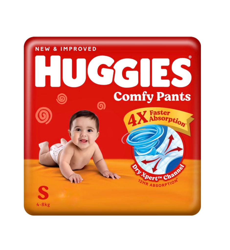 Huggies Comfy Baby Diaper Pants, Upto 50% Faster Absorption - S (40 Pieces)