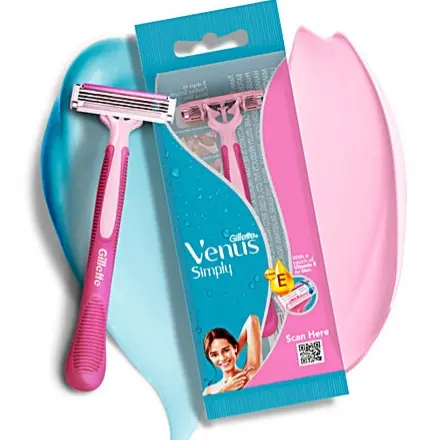 Gillette Venus Simply Hair Removal Razor for Women, 4 simply & 1 skin love, Women