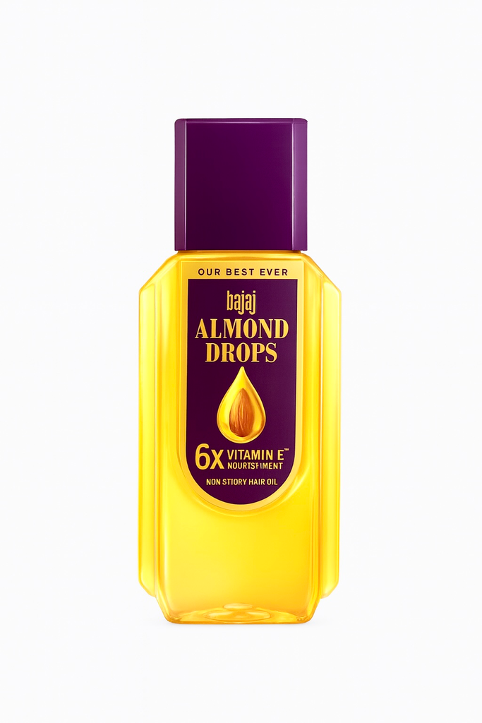 BAJAJ Almond Drops with 6X Vitamin E Nourishment for 2X Hairfall Reduction Hair Oil (Badam Tel)  (95 ml) 