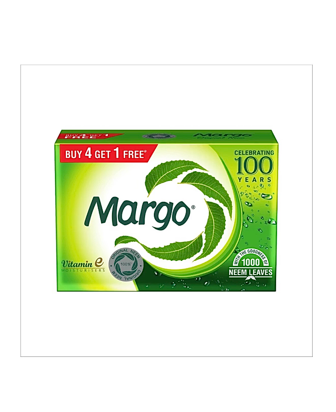 Margo Vitamin E Moisturisers Neem soap (Combo Pack 4 + 1 Free, 100 g each) (4 x 100 g)