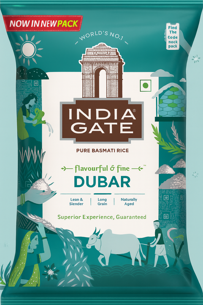 INDIA GATE Flavourful & fine long grains , Naturally aged Basmati Rice (1 kg)