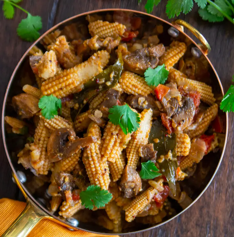 Baby Corn Mushroom Chilli Dry