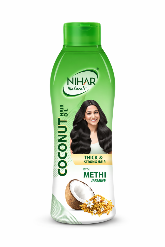 NIHAR Naturals Non Sticky, Coconut Hair Oil For Thick & Strong Hair, (Nariyal tel) (99 ml)