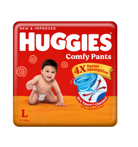 Huggies Comfy Baby Diaper Pants, Upto 50% Faster Absorption - L (30 Pieces)