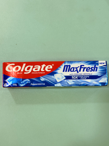 Colgate MaxFresh Toothpaste, Blue Gel Paste with Menthol: Peppermint Ice (Combo Pack) Toothpaste (150g) 